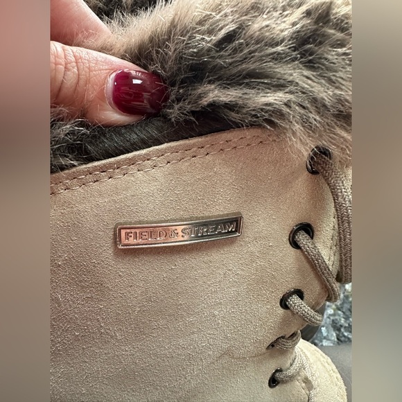 Field & Stream Thinsulate Water Resistance Boots Leather Upper Gray Tan Size 9 - Picture 7 of 12